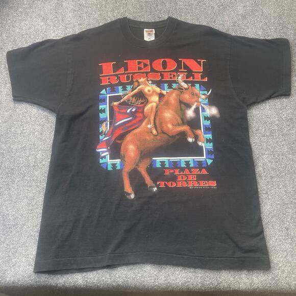Vintage Leon Russell Tour Shirt 1994 Plaza de Toros XL Single Stitch VGC 90s - Picture 1 of 16
